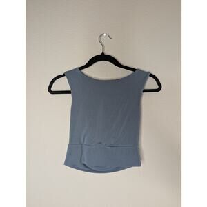 Final Touch Blue Y2K Cropped Basic Tank Soft Luxe Sz S